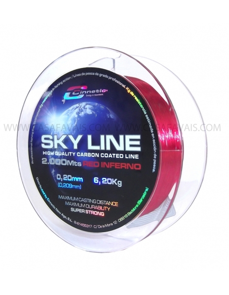 bobine de fio de pesca vermelho da marca Cinnetic e da gama Sky Line